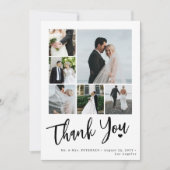 Moderne Hochzeitskollage für Fotos in Drehbüchern Dankeskarte (Vorderseite)