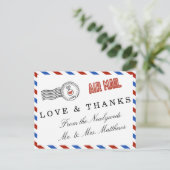 Moderne Hochzeitskollektion für Luftpost Postkarte (Stehend Vorderseite)