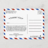 Moderne Hochzeitskollektion für Luftpost Postkarte (Rückseite)