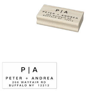 Moderne Hochzeitskoppel-Adresse Gummistempel