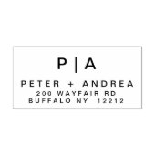 Moderne Hochzeitskoppel-Adresse Gummistempel (Prägung)