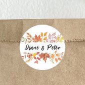 Moderne Hochzeitskunst in Wasserfarben Runder Aufkleber