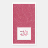 Moderne Hochzeitsmagenta Rote Braut & Groom Muster Serviette (Vorderseite)