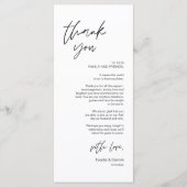 Moderne Hochzeitsmahlzeiten dank Karte (Vorderseite)