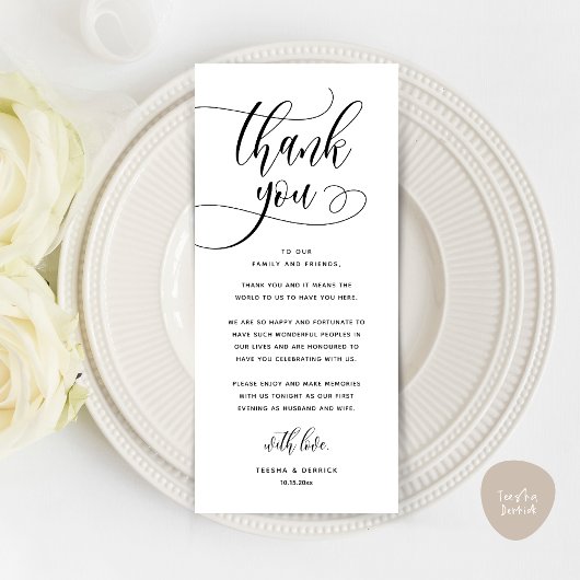 Moderne Hochzeitsmahlzeiten dank Karte