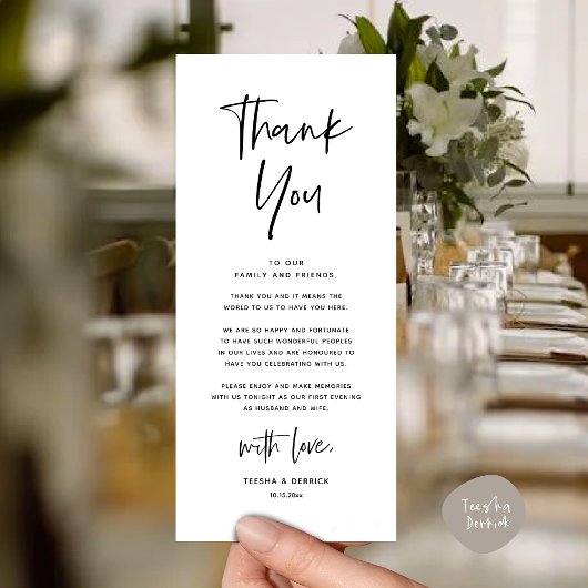 Moderne Hochzeitsmahlzeiten dank Karte