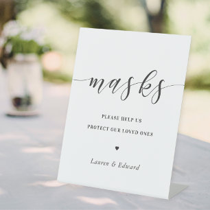 Moderne Hochzeitsmaske Brautparty Sockelschild