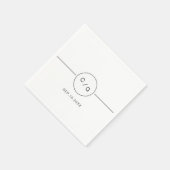 Moderne Hochzeitsmonogramm in Schwarz-Weiß-Technik Serviette (Ecke)