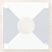 Moderne Hochzeitsmonographie Glasuntersetzer (Rückseite)