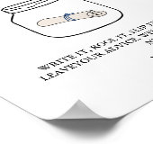 Moderne Hochzeitsnachricht in einem Flaschenbuchze Poster (Ecke)