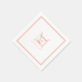 Moderne Hochzeitsnamen Datum Monogramm Korallencoc Serviette (Ecke)