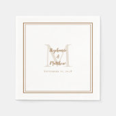 Moderne Hochzeitsnamen Datum Monogramm rustikal br Serviette (Vorderseite)