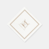 Moderne Hochzeitsnamen Datum Monogramm rustikal br Serviette (Ecke)