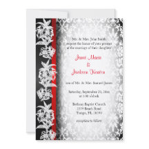 Moderne Hochzeitsohle in Weiß, Schwarz und Rot