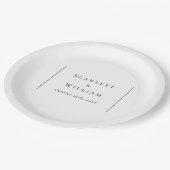 Moderne Hochzeitspapier-Teller Pappteller (Schrägansicht)