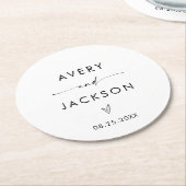 Moderne Hochzeitspapier-Untersetzer | Minimalistis Runder Pappuntersetzer (Angewinkelt)