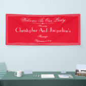 Moderne Hochzeitsparty Script Romantische Rote Beg Banner (Messe)