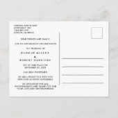 Moderne Hochzeitspause mit Herz-Licht-Creme Ankündigungspostkarte (Rückseite)