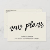 Moderne Hochzeitspause - Neue Pläne Ankündigungspostkarte (Vorne/Hinten)