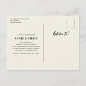 Moderne Hochzeitspause - Neue Pläne Ankündigungspostkarte (Rückseite)