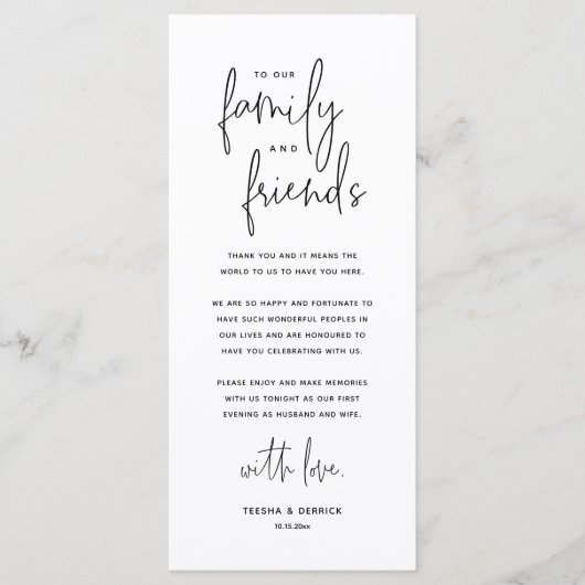 Moderne Hochzeitsplattform dank Karte (Vorderseite)