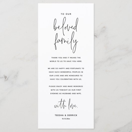 Moderne Hochzeitsplattform dank Karte (Vorderseite)