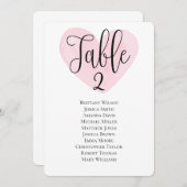 Moderne Hochzeitsplattform Rosa Herztisch Plan Einladung (Vorne/Hinten)