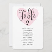 Moderne Hochzeitsplattform Rosa Herztisch Plan Einladung (Vorderseite)