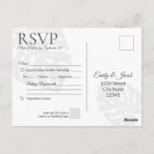 Moderne Hochzeitspostkarte RSVP. Palm Leaf Beach Postkarte (Rückseite)