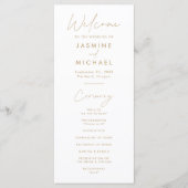 Moderne Hochzeitsprogramm-Goldschrift (Vorderseite)
