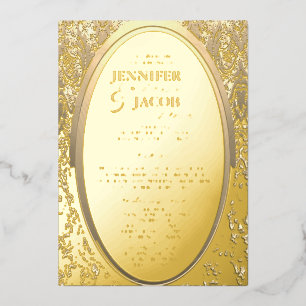 Moderne Hochzeitsprogramm-Hochzeit Goldfolie Folieneinladung