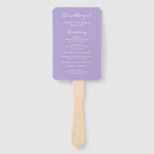 Moderne Hochzeitsprogramm Sydney Lavender Fächer (Vorderseite)