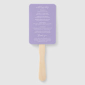 Moderne Hochzeitsprogramm Sydney Lavender Fächer (Rückseite)