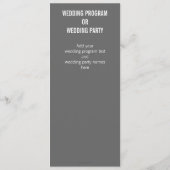 Moderne Hochzeitsprogramme für Foto Programm (Rückseite)