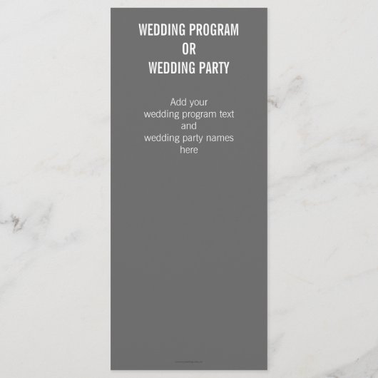 Moderne Hochzeitsprogramme für Foto Programm (Rückseite)