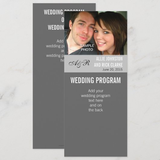 Moderne Hochzeitsprogramme für Foto Programm (Vorne/Hinten)