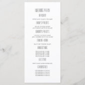 Moderne Hochzeitsprogramme in Gold und Rosa Programm (Rückseite)