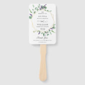 Moderne Hochzeitsprogramme mit Eukalyptusblättern Fächer (Vorderseite)