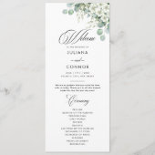 Moderne Hochzeitsprogramme mit Smaragdgrün und üpp Programm (Vorderseite)
