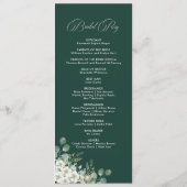 Moderne Hochzeitsprogramme mit Smaragdgrün und üpp Programm (Rückseite)