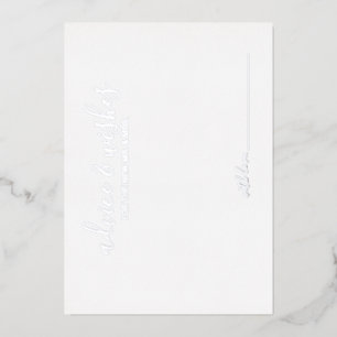 Moderne Hochzeitsratschläge und Wünsche in Silber Folieneinladung