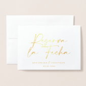 Moderne Hochzeitsreserva la Fecha black 1 Foto Foi Folienkarte (Vorderseite mit Umschlag)