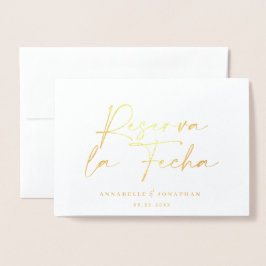 Moderne Hochzeitsreserva la Fecha black 1 Foto Foi Folienkarte