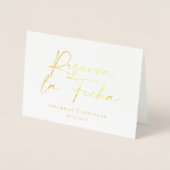 Moderne Hochzeitsreserva la Fecha black 1 Foto Foi Folienkarte (Vorderseite)