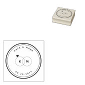 Moderne Hochzeitsrings Monogram Save the Date rund Gummistempel (Stempel)