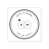 Moderne Hochzeitsrings Monogram Save the Date rund Gummistempel (Prägung)