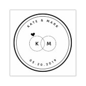 Moderne Hochzeitsrings Monogram Save the Date rund Gummistempel (Prägung)