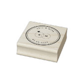 Moderne Hochzeitsrings Monogram Save the Date rund Gummistempel (Stempel)