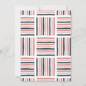 Moderne Hochzeitsrosa Wasserfarbe Trendy gestreift Einladung (Rückseite)