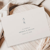 Moderne Hochzeitssache für blaues Monogramm Gästebuch